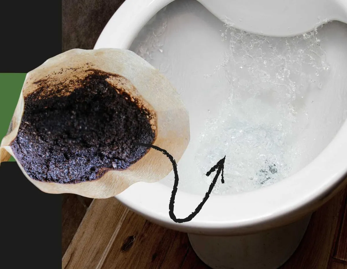 Koffiedik in het toilet? Leuk idee, maar kan een echte pijpfaling worden
